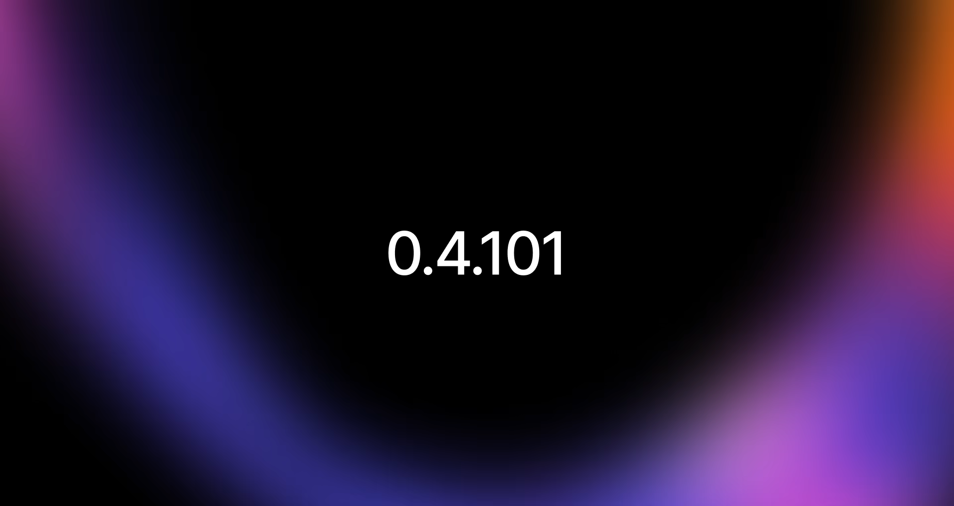 Version 0.4.101 on a dark purple gradient background
